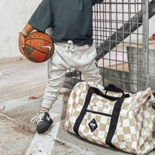 Load image into Gallery viewer, Tan Check Weekender Duffle