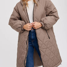 Load image into Gallery viewer, Longline Quilted Puffer Jacket