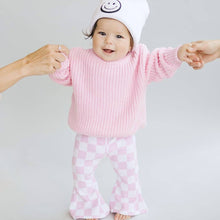 Load image into Gallery viewer, Checkered Flare Pants | Pink