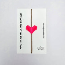 Load image into Gallery viewer, Macrame Heart Adjustable Bracelet