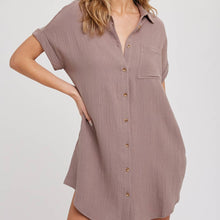 Load image into Gallery viewer, Button Up Shirt Dress