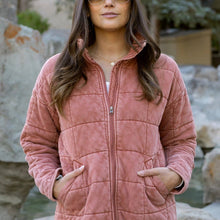 Load image into Gallery viewer, Mineral Washed Quilted Jacket in Terracotta