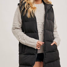 Load image into Gallery viewer, Hooded Longline Puffer Vest
