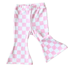 Load image into Gallery viewer, Checkered Flare Pants | Pink