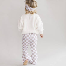 Load image into Gallery viewer, Checkered Flare Pants | Latte