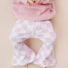 Load image into Gallery viewer, Checkered Flare Pants | Pink