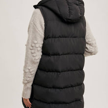 Load image into Gallery viewer, Hooded Longline Puffer Vest
