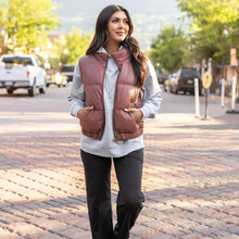 Load image into Gallery viewer, Butter Faux Leather Puffer Jacket/Vest in Clay