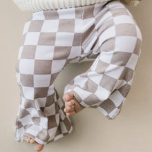 Load image into Gallery viewer, Checkered Flare Pants | Latte
