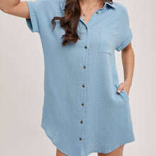 Load image into Gallery viewer, Button Up Shirt Dress