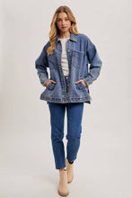 Load image into Gallery viewer, Button Down Denim Shirt/Jacket ~ Black
