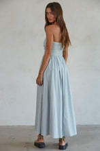 Load image into Gallery viewer, Striped Strapless Flare Maxi Dress