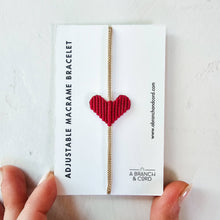 Load image into Gallery viewer, Macrame Heart Adjustable Bracelet