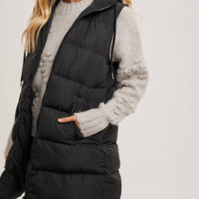 Load image into Gallery viewer, Hooded Longline Puffer Vest
