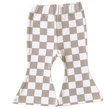 Load image into Gallery viewer, Checkered Flare Pants | Latte