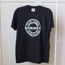 Load image into Gallery viewer, Advocate. Resilience. Never Give Up. Garment-dyed Tee ~ Black