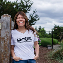 Load image into Gallery viewer, Advocate. Women's V-neck ~ White