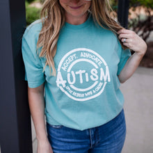 Load image into Gallery viewer, Autism Accept & Advocate Garment-Dyed Crew (youth + adult)