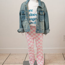 Load image into Gallery viewer, Checkered Flare Pants | Pink
