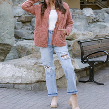 Load image into Gallery viewer, Mineral Washed Quilted Jacket in Terracotta