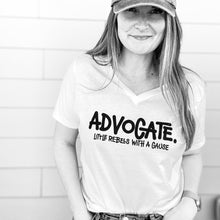 Load image into Gallery viewer, Advocate. Women's V-neck ~ White