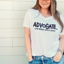 Load image into Gallery viewer, Advocate. Women's V-neck ~ White