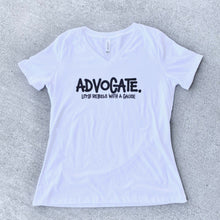 Load image into Gallery viewer, Advocate. Women's V-neck ~ White