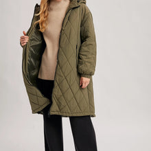 Load image into Gallery viewer, Longline Quilted Puffer Jacket