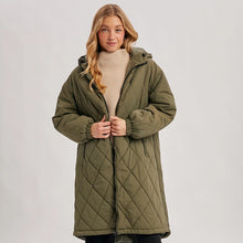 Load image into Gallery viewer, Longline Quilted Puffer Jacket