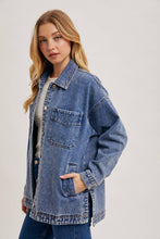 Load image into Gallery viewer, Button Down Denim Shirt/Jacket ~ Black