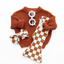 Load image into Gallery viewer, Checkered Flare Pants | Copper