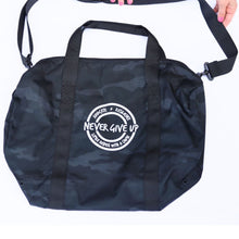Load image into Gallery viewer, Advocate. Resilience. Never Give Up. Duffle Bags
