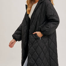Load image into Gallery viewer, Longline Quilted Puffer Jacket