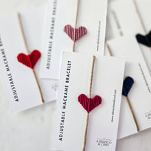 Load image into Gallery viewer, Macrame Heart Adjustable Bracelet