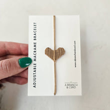 Load image into Gallery viewer, Macrame Heart Adjustable Bracelet