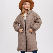 Load image into Gallery viewer, Longline Quilted Puffer Jacket