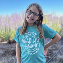 Load image into Gallery viewer, Support the Disability Community. Garment-dyed Tee (youth + adult)