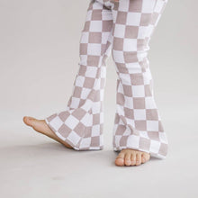 Load image into Gallery viewer, Checkered Flare Pants | Latte