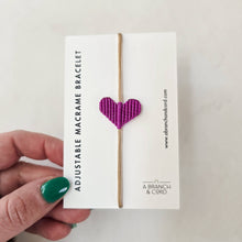 Load image into Gallery viewer, Macrame Heart Adjustable Bracelet
