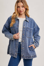 Load image into Gallery viewer, Button Down Denim Shirt/Jacket ~ Black