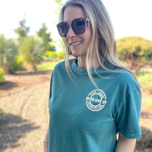 Load image into Gallery viewer, Advocate. Resilience. Never Give Up. Garment-Dyed Crew ~ Emerald