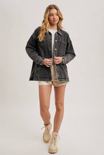 Load image into Gallery viewer, Button Down Denim Shirt/Jacket ~ Black