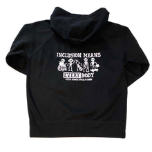 Load image into Gallery viewer, Inclusion Means EVERYbody. Youth Zip Hoodies