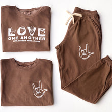 Load image into Gallery viewer, I LOVE YOU Garment- Dyed Crewneck ~ Cocoa