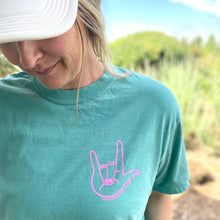 Load image into Gallery viewer, I love you sign Garment Dyed Tee