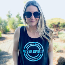 Load image into Gallery viewer, Advocate. Resilience. Never Give Up. Tanks (youth + adult)