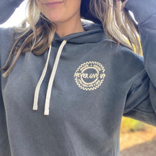 Load image into Gallery viewer, Advocate. Resilience. Never Give Up. Garment-Dyed Hoodies (2 colors!)