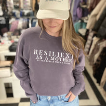 Load image into Gallery viewer, Resilient as a Mother Garment-Dyed Sweatshirt ~ Plum