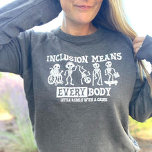 Load image into Gallery viewer, Inclusion Means EVERYbody Raglan Sweatshirt