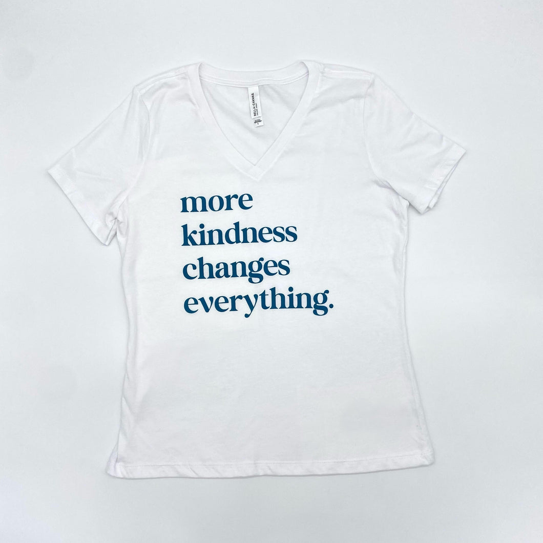 more kindness changes everything. Women's V-neck